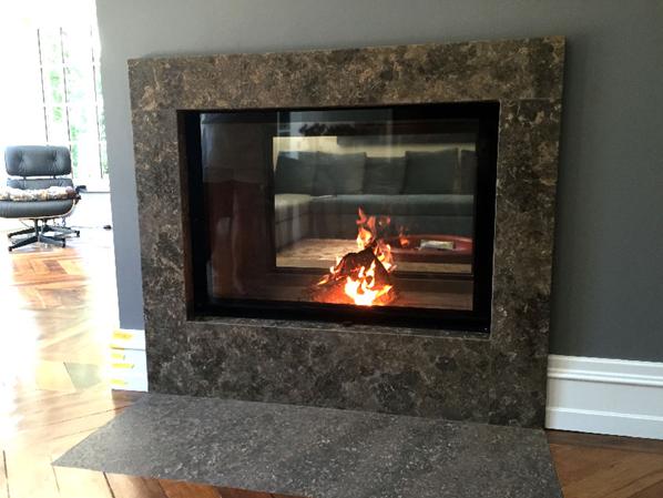 Individuelle Gestaltung von Kaminen mit Kamineinsatz , Kaminofen oder